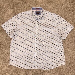 Johnston & Murphy Printed Short-Sleeve Collared Shirt